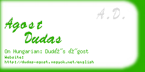 agost dudas business card